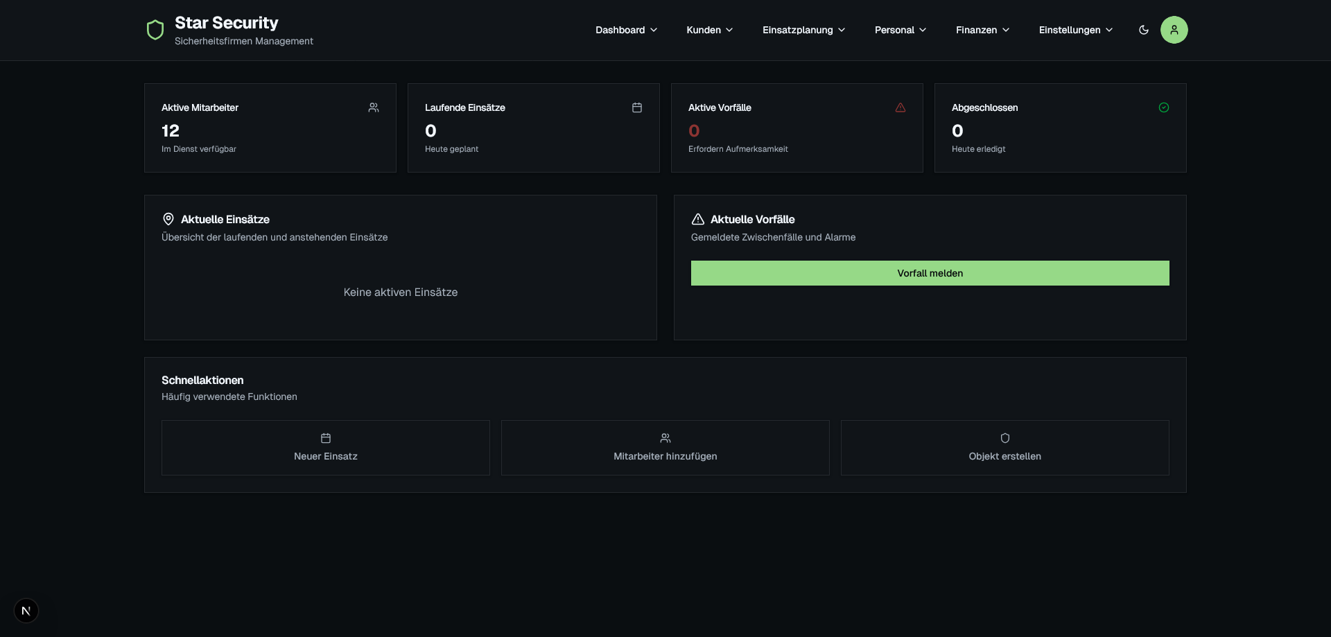 starPlan Software Dashboard